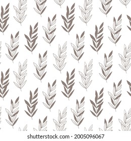 Olive branch seamless pattern. Good for banner, poster, flyer, greeting card, web design, print design. Vector illustration.