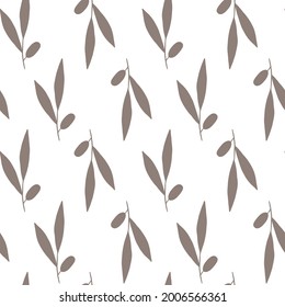 Olivenzweig nahtlos Muster. Gut für Banner, Poster, Flyer, Grußkarte, Web-Design, Print-Design. Vektorgrafik.