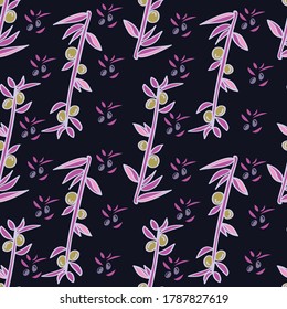 OLIVE branch seamless pattern print illustration for wallpapers, fabric, textile, wrapping paper etc.