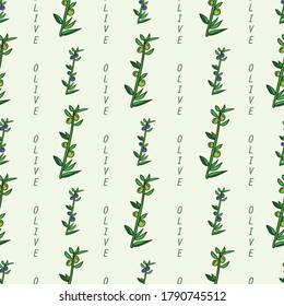 OLIVE branch seamless pattern vector illustration for wallpapers, fabric, textile, wrapping paper etc.