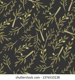 Olive branch seamless pattern for your design: card, wallpaper, website 