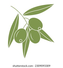 Rama de olivo. Icono simple para su diseño. Ilustración vectorial.