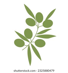 Olive branch. Simple icon  for your design. Vector illustration.