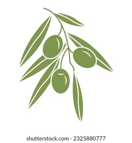 Olive branch. Simple icon  for your design. Vector illustration.