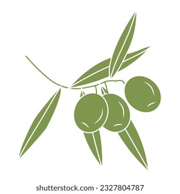Olivenzweig. Einfaches Symbol für Ihr Design. Vektorgrafik.