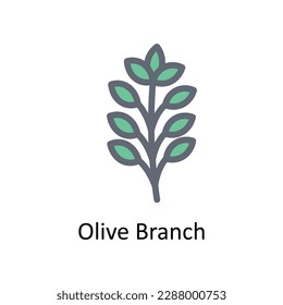 Olive Branch  Vector  Fill outline Icons. Simple stock illustration stock