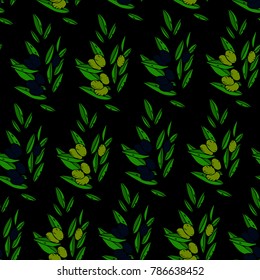 The olive branch vector illustration. Doodle style. Design, print, decor, textile, paper