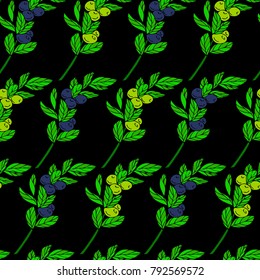 Olive branch vector illustration. Doodle style. Design, print, logo, decor, textile, paper.