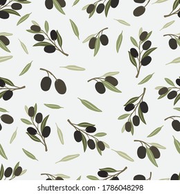 Olive branch vector repeat pattern 