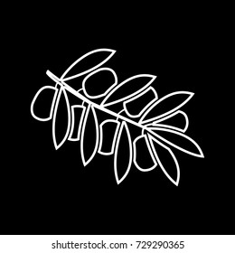 Olive branch white icon .