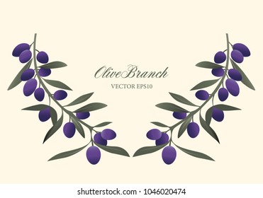 Olive branch wreath isolated. Vector Illustration