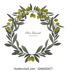 Olive branch wreath isolated. Vector Illustration