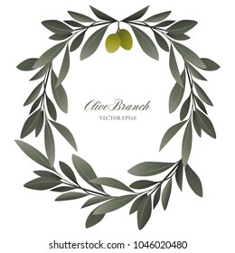 Olive branch wreath isolated. Vector Illustration