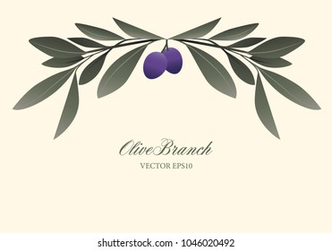 Olive branch wreath isolated. Vector Illustration