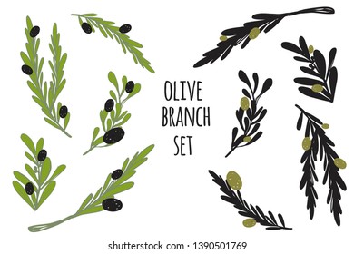 Olive branch for your design. Hand drawn for your design: card, banner, wallpaper