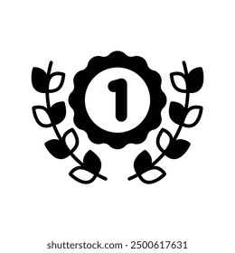 olive branches award symbol icon with white background vector stock illustration