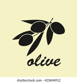 Olive branches on a  white background, vector illustration