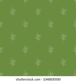 Olive branches seamless with trendy line style art pattern vector.