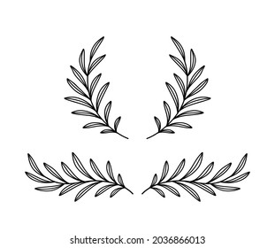 olive branches wreath, laurel divider