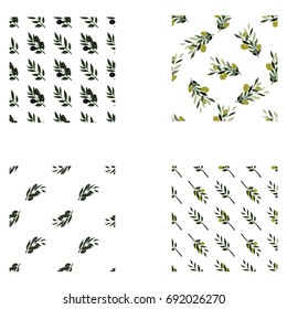 Olive Brunch seamless pattern illustration. Hand drawn illustration for your design