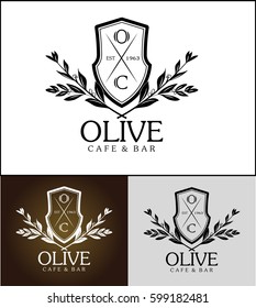 Olive Cafe & Bar is beautiful logo suitable for businesses like restaurants, cafes, hotels, industry, fashion, jewelry and any other business related