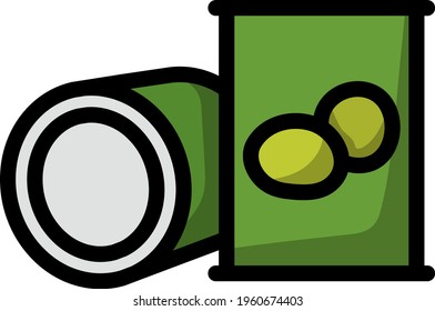 Olive Can Icon. Editable Bold Outline With Color Fill Design. Vector Illustration.