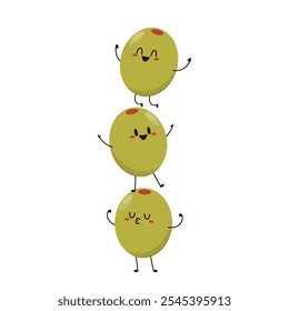 Olive character design. Olive on white background. Olive mascot.