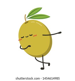 Olive character design. Olive vector. Olive on white background. wallpaper. free space for text. copy space.