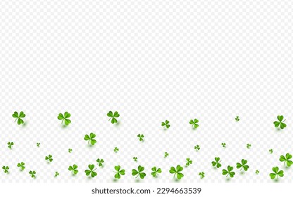 Olive color Clover Air Vector Transparent Background. Spring Foliage Wind Wallpaper. Holiday Leaf Backdrop. Green Shamrock Stream Illustration.