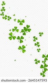 Olive color Clover Air Vector Transparent Background. Malachite Leaf Minimal Pattern. Stream Leaves Illustration. Green Shamrock Wind Backdrop.