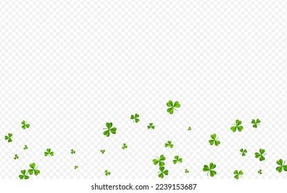 Olive color Clover Minimal Vector Transparent Background. Bright Shamrock Fly Pattern. Wind Leaf Illustration. Green Leaves Summer Backdrop.