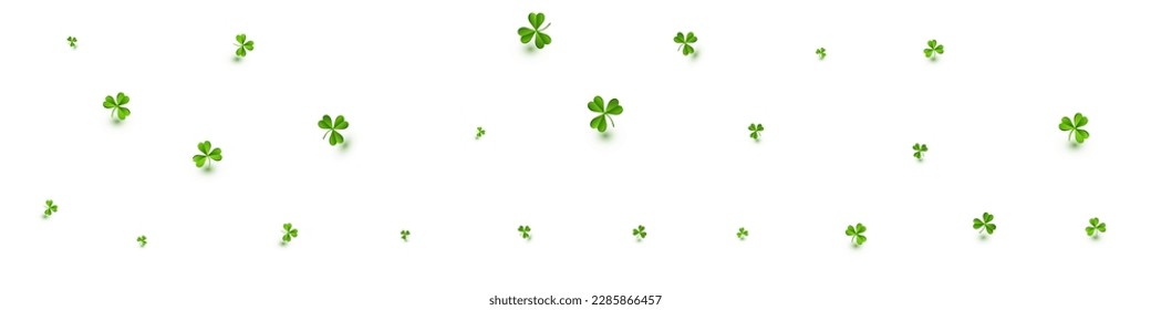 Color de la aceituna Vector de la corriente de la coloración Vectora Fondo Panorámico Blanco. Patrón mínimo de Shamrock verde. El Verano Deja Ilustración. Hoja Malachita Saint Patrick Design.