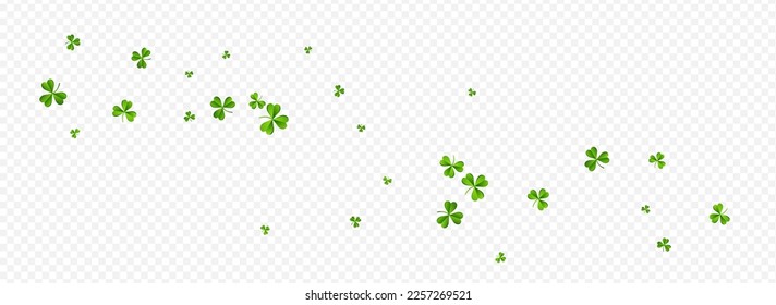Olive color Clover Wind Vector Transparent Panoramic Background. Malachite Leaf Botanical Design. Holiday Foliage Wallpaper. Bright Leaves Stream Pattern.