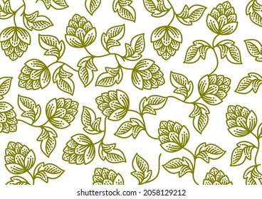 Olive color floral pattern, Floral spring pattern in vector for textile print, fashion pattern, fabric print, Wallpaper baroque, damask