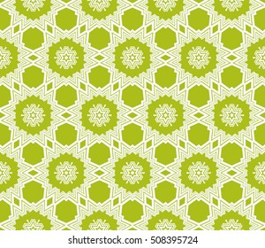 olive color geometric pattern of abstract lines and shapes. Seamless vector illustration. for design seamless textures, wallpaper, scrapbooking, factory production