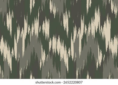 Olive cream ikat jagged rhythm, ornament colorful stripe blurred pattern fashion textile beautiful ethnicity ogee print dynamic ethnic fabric grunge hand draw cloth natural muted tribal waves