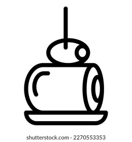 Olive croquette icon outline vector. Fried potato. Pork meat