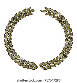 olive crown in colored crayon silhouette vector illustration