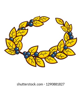 Olive crown. Symbol of the creator, writer, creative person
