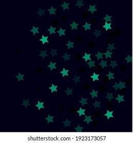 Olive Dark Christmas Modern Design Backdrop. Indigo  Blue Magic Holiday Sky Seamless Vector. Black Party Bright Stars Texture Illustration. Dark Cold  Mint Black Simple Original Night Background.