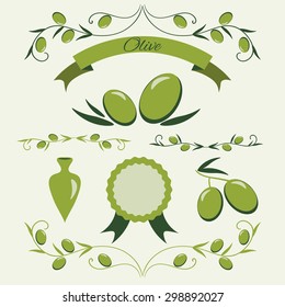 Olive design elements. Vector set