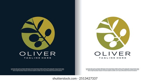 Olive design vector with modern concept idea Premium Vector