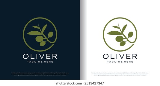 Olive design vector with modern concept idea Premium Vector