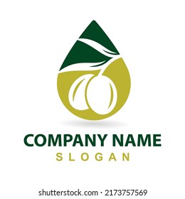 olive drop logo design template vector