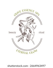 Plantilla de logotipo de spa de esencia de oliva