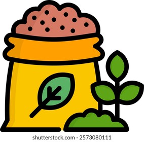 Olive Fertilizer Icon Lineal Color Vector Illustration