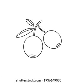 Olive flat line icon. Vector illustration