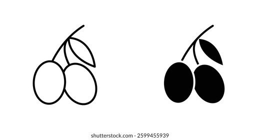 Olive flat simple vector icons illustration set.