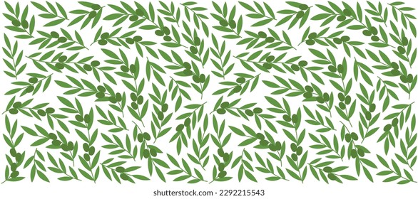 Olive floral pattern background. Vector illustration.