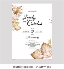 Olive Floral Wedding Invitation Card. Illustrator and designer. Wedding Invites, save the date, Birthday Invites, Video Invites, E-Cards.